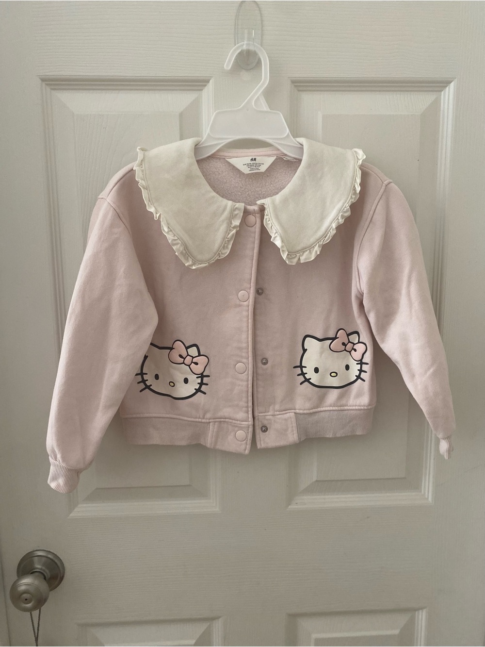 H&M Hello Kitty Pink Jacket with Peter Pan Collar- US size 5T/6